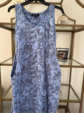 Ellen Tracy Blue Floral Tank Dress